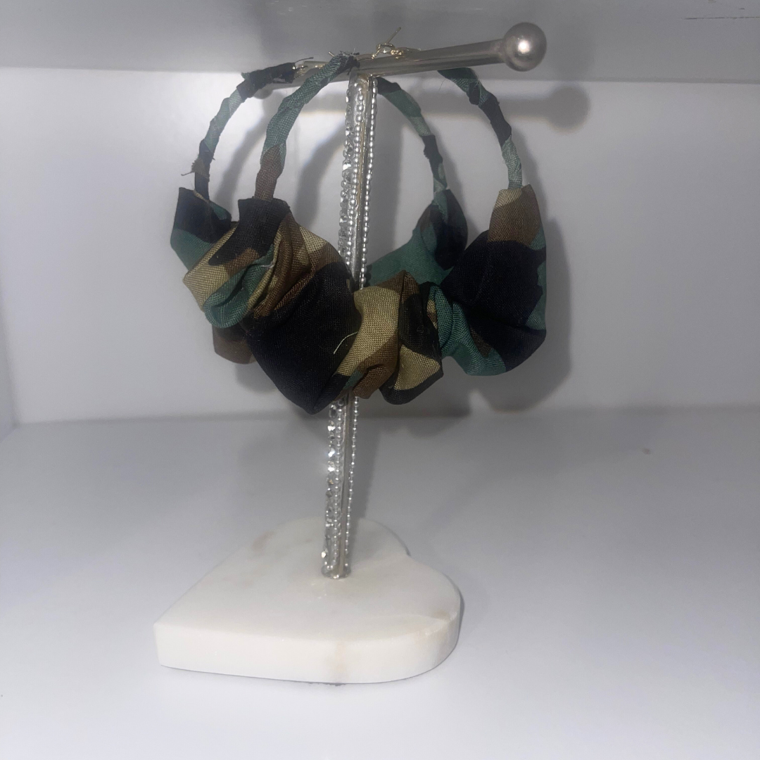 Camo Ruffle Hoops