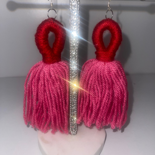 Red and Pink Loop Tassels