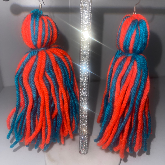 Orange and Teal Tassels