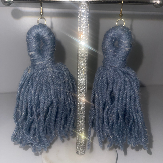 Soft Blue Loop Tassels