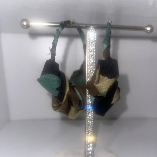 Camo Ruffle Hoops